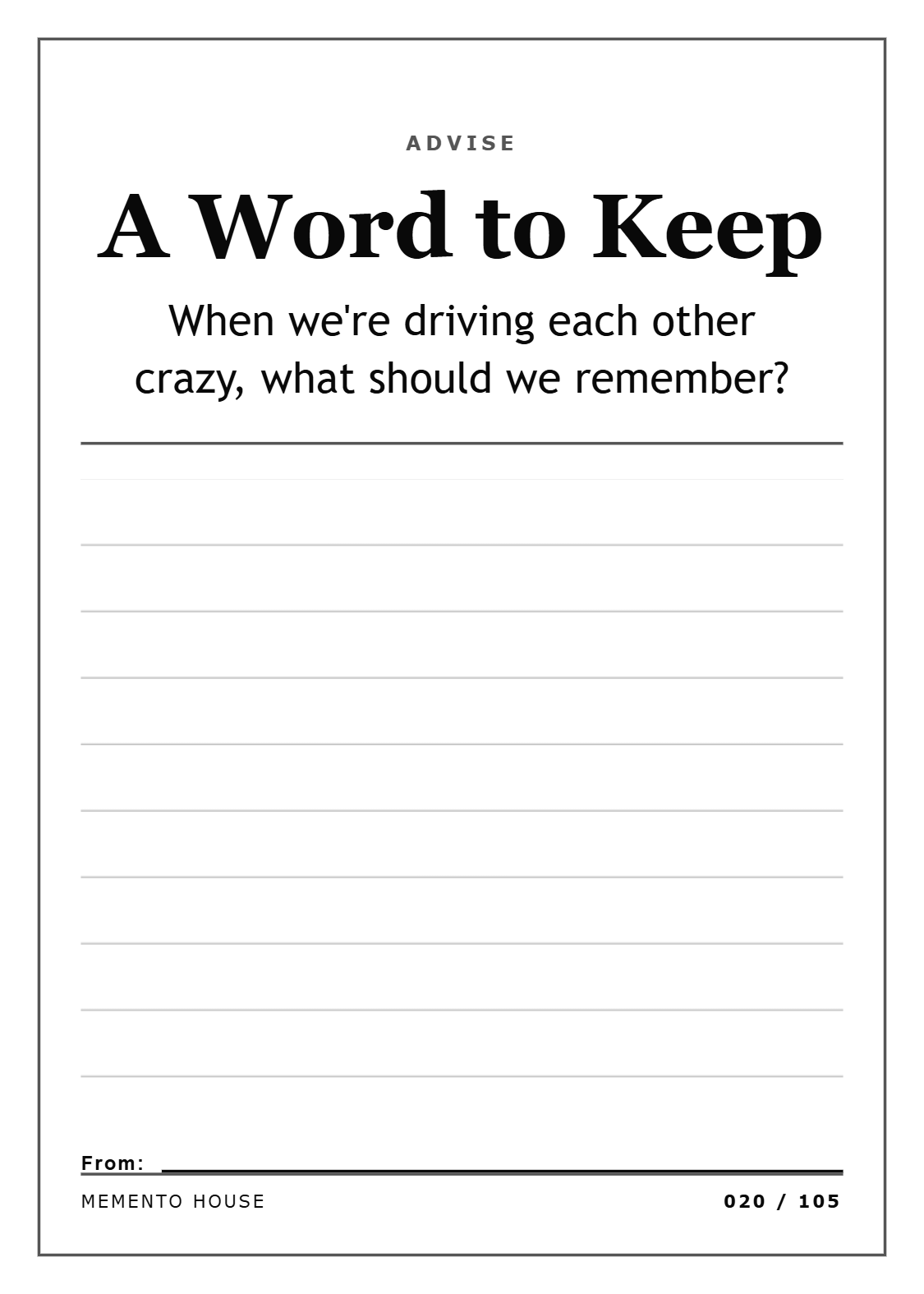 Advise guest prompt card