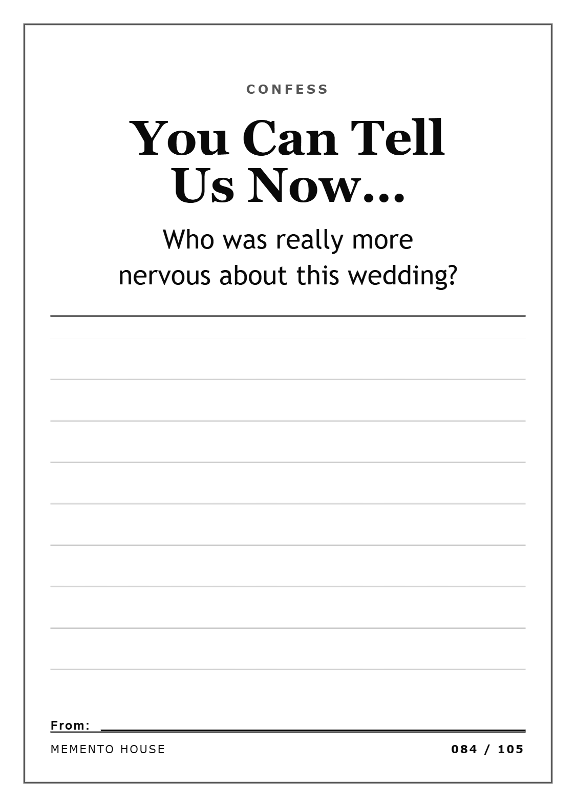 Confess guest prompt card